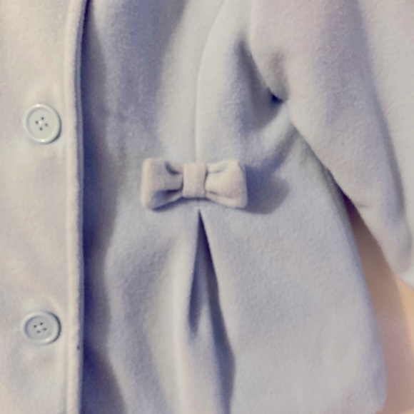 Little Me Powder Blue Pea Coat with Bows Size 24 Months - Picture 3 of 5